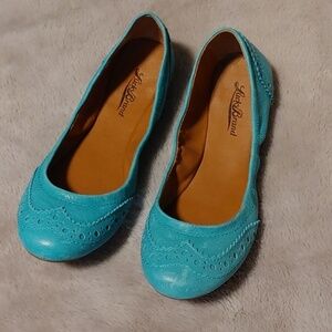 Women's Turquoise Lucky Brand Leather Ballet Flats